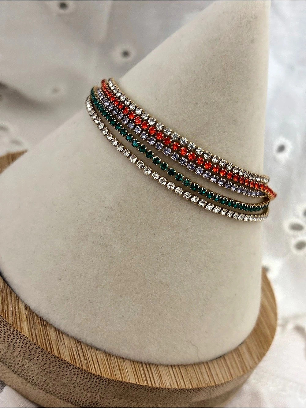 Multicolor Crystal Color Block Bracelet